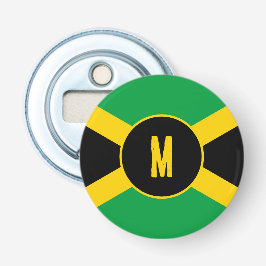 Jamaicaans vlagmonogram button flesopener