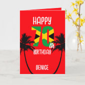 Jamaicaanse 70ste verjaardag kaart (Gele Bloem)