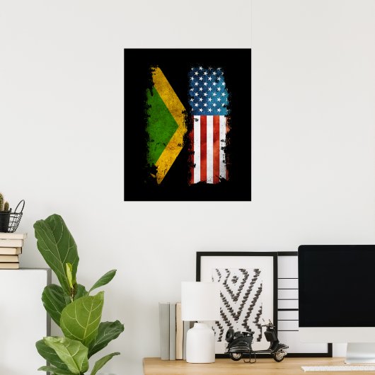 Jamaicaanse Amerikaanse vlag Jamaica Usa Poster (Thuiskantoor)