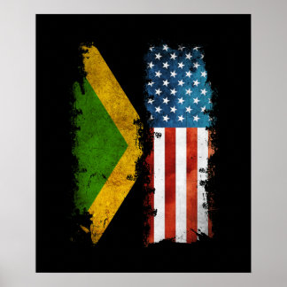 Jamaicaanse Amerikaanse vlag Jamaica Usa Poster