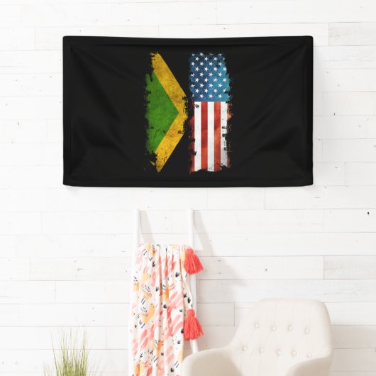 Jamaicaanse Amerikaanse vlag Jamaica Usa Spandoek (Insitu)
