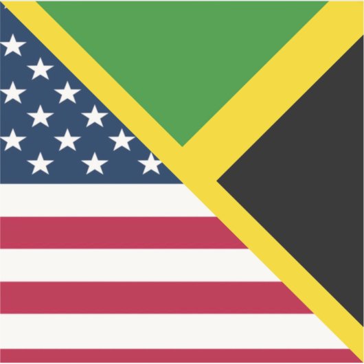 Jamaicaanse Amerikaanse vlag | Jamaica Verenigde S Sticker (Voorkant)