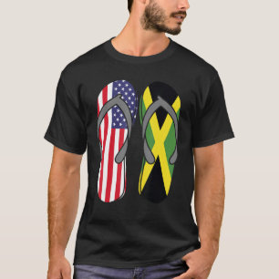 Jamaicaanse Amerikaanse Vlag Sandalen USA Jamaica T-shirt