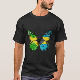 Jamaicaanse Bahamaanse Vlag Vlinder T-shirt