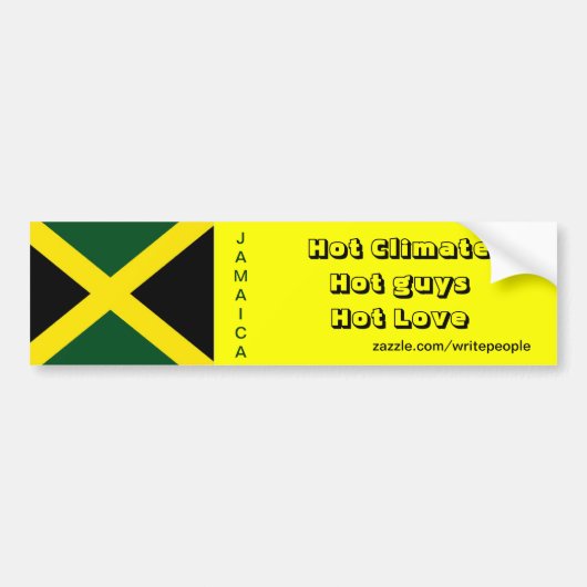 Jamaicaanse bumperstickers: hete jongens bumpersticker (Voorkant)