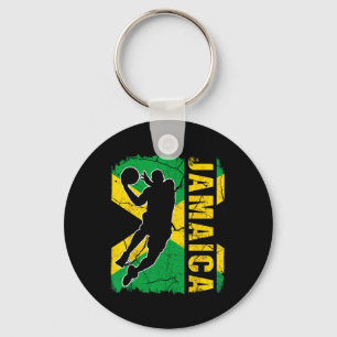 Jamaicaanse Bysketbyll Speler Jamaica Vlag Bysketb Sleutelhanger