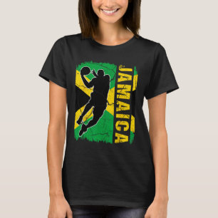 Jamaicaanse Bysketbyll Speler Jamaica Vlag Bysketb T-shirt