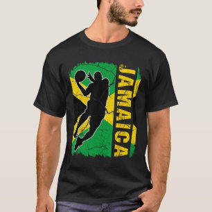 Jamaicaanse Bysketbyll Speler Jamaica Vlag Bysketb T-shirt