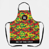 Jamaicaanse chef-kok en kok Rasta Camouflage Schort (Voorkant)