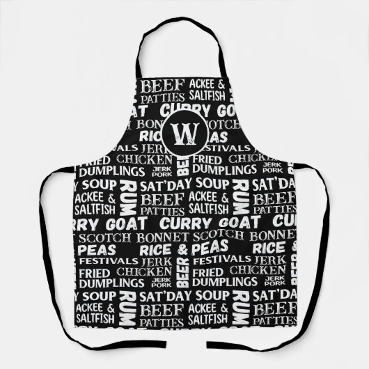 Jamaicaanse chef-kok Monogrammed Kitchen Schort (Voorkant)