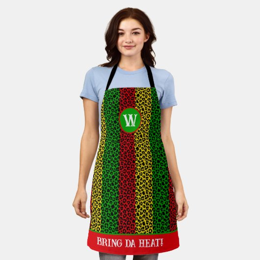 Jamaicaanse chef-kok Rasta gestreepte luipaard pri Schort (Gedragen)