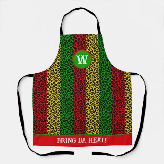 Jamaicaanse chef-kok Rasta gestreepte luipaard pri Schort (Voorkant)