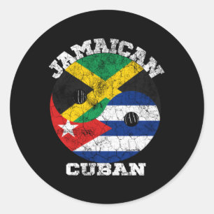 Jamaicaanse Cubaanse vlag Cuba Jamaica vlag Ronde Sticker