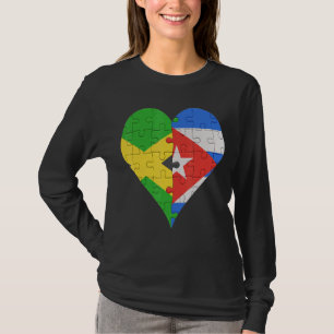 Jamaicaanse Cubaanse vlag hart T-shirt