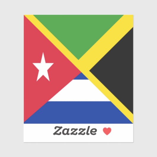 Jamaicaanse Cubaanse vlag | Jamaica Cuba Sticker (Vel)