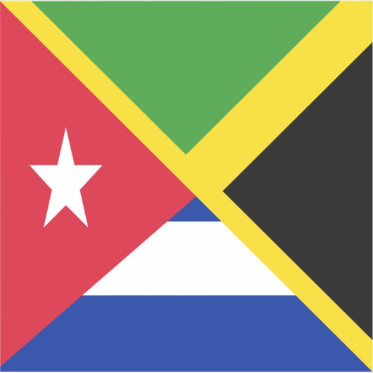 Jamaicaanse Cubaanse vlag | Jamaica Cuba Sticker (Voorkant)
