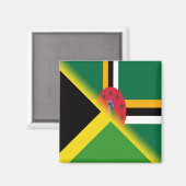 Jamaicaanse Dominicaanse vlag | Half Jamaica Domin Magneet (Voorkant / Achterkant)