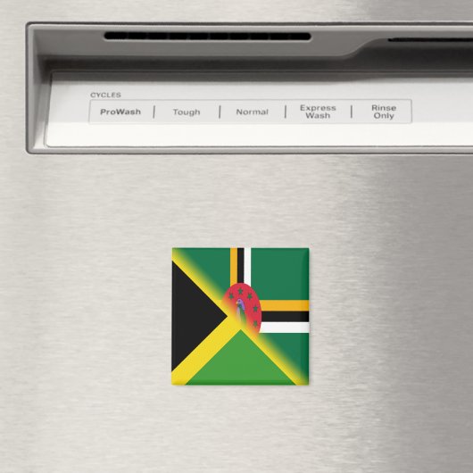 Jamaicaanse Dominicaanse vlag | Half Jamaica Domin Magneet (Insitu (Vaatwasser))