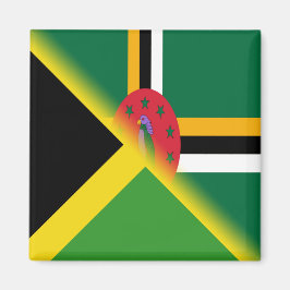 Jamaicaanse Dominicaanse vlag | Half Jamaica Domin Magneet