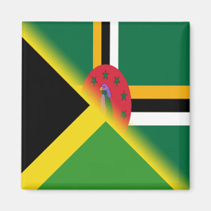 Jamaicaanse Dominicaanse vlag   Half Jamaica Domin Magneet