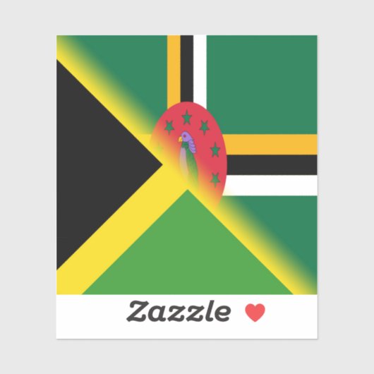 Jamaicaanse Dominicaanse vlag | Half Jamaica Domin Sticker (Vel)