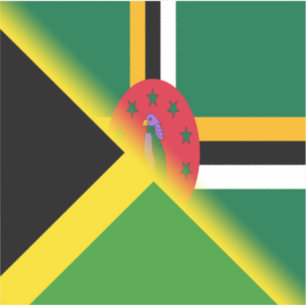 Jamaicaanse Dominicaanse vlag Half Jamaica Domin Sticker