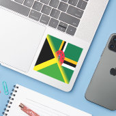 Jamaicaanse Dominicaanse vlag | Half Jamaica Domin Sticker (Laptop met iPhone)