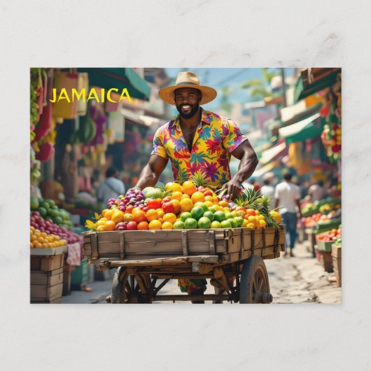 Jamaicaanse duwwagen briefkaart (Voorkant)