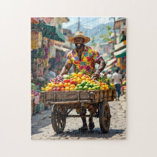 Jamaicaanse duwwagen legpuzzel (Verticaal)