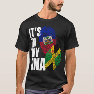 Jamaicaanse en Haïtiaanse mix vlag DNA erfgoed T-shirt