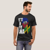 Jamaicaanse en Haïtiaanse mix vlag DNA erfgoed T-shirt (Voorkant volledig)