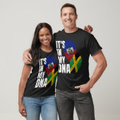 Jamaicaanse en Haïtiaanse mix vlag DNA erfgoed T-shirt (Unisex)