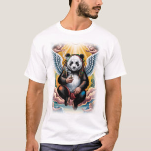 Jamaicaanse Engel Panda rustend op een Groene T-shirt