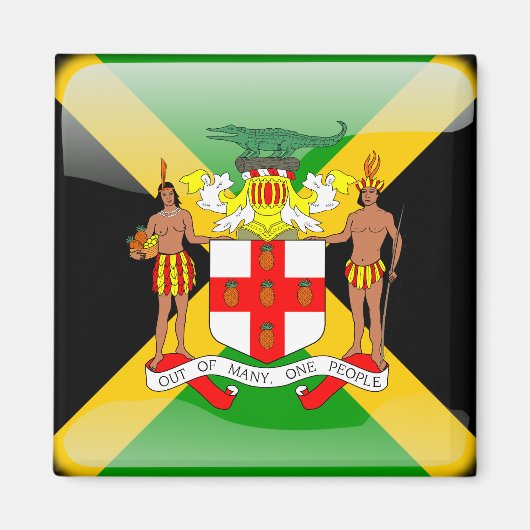 Jamaicaanse glanzende vlag magneet (Voorkant)