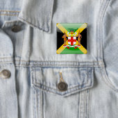 Jamaicaanse glanzende vlag vierkante button 5,1 cm (In situ)