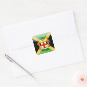 Jamaicaanse glanzende vlag vierkante sticker (Envelop)