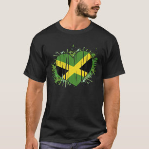 Jamaicaanse Hart Vlag voor Toerist Jamaica T Shirt
