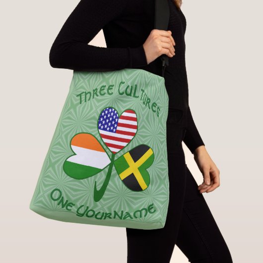 Jamaicaanse Iers-Amerikaanse Shamrock Vlag Geperso Crossbody Tas (Dichtbij)