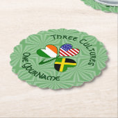 Jamaicaanse Iers-Amerikaanse Shamrock Vlag Geperso Kartonnen Onderzetters (Gekanteld)