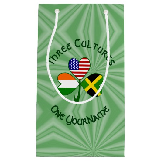 Jamaicaanse Iers-Amerikaanse Shamrock Vlag Geperso Klein Cadeauzakje (Voorkant)
