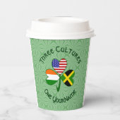 Jamaicaanse Iers-Amerikaanse Shamrock Vlag Geperso Papieren Bekers (Achterkant)