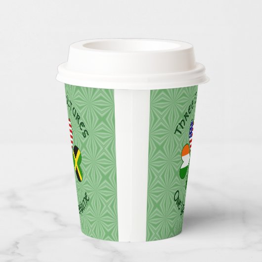 Jamaicaanse Iers-Amerikaanse Shamrock Vlag Geperso Papieren Bekers (Rechts)