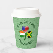 Jamaicaanse Iers-Amerikaanse Shamrock Vlag Geperso Papieren Bekers (Voorkant)