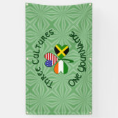 Jamaicaanse Iers-Amerikaanse Shamrock Vlag Geperso Spandoek (Verticaal)