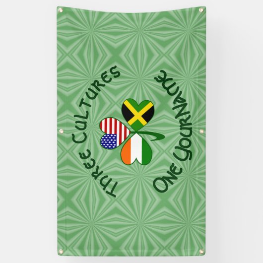 Jamaicaanse Iers-Amerikaanse Shamrock Vlag Geperso Spandoek (Verticaal)