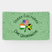 Jamaicaanse Iers-Amerikaanse Shamrock Vlag Geperso Spandoek (Horizontaal)