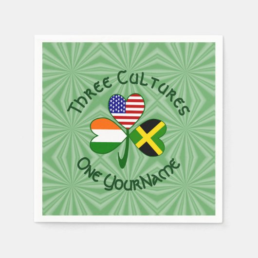 Jamaicaanse Ierse Amerikaanse Shamrock gepersonali Servet (Voorkant)