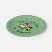 Jamaicaanse Ierse USA Vlaggen Shamrock gepersonali Papieren Bordje (Gekanteld)