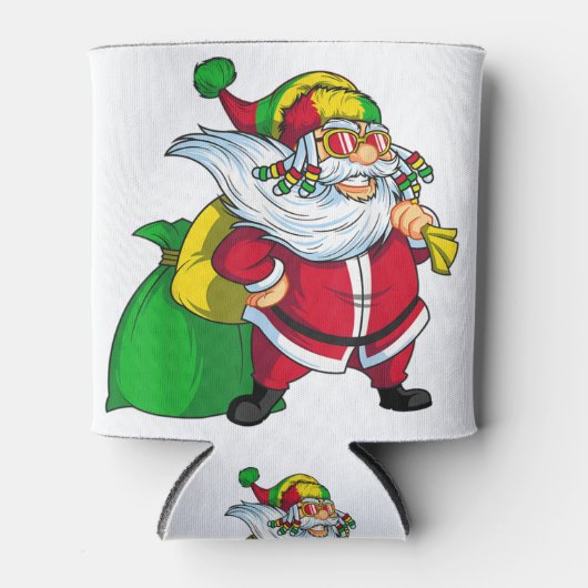 Jamaicaanse kerstman rasta santa claus rastafarian blikjeskoeler (Voorkant)