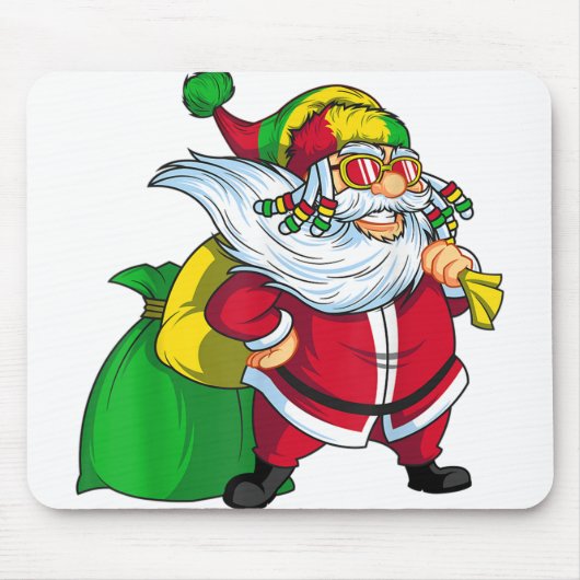 Jamaicaanse kerstman rasta santa claus rastafarian muismat (Voorkant)